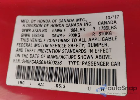 2018 Honda Civic Lx from USA, damaged, VIN 2HGFC4A56JH300238